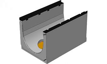 BGM Массивный лоток DN500, №. 35-0, с вертикальным водосливом, без уклона