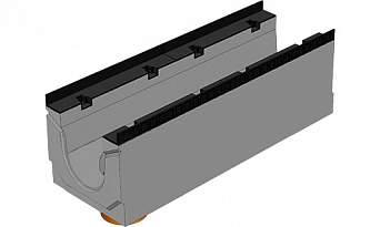 BGM Массивный лоток DN200, № 5-0, с вертикальным водосливом, без уклона
